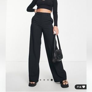 ASOS Black Wide Leg Trousers 14Long